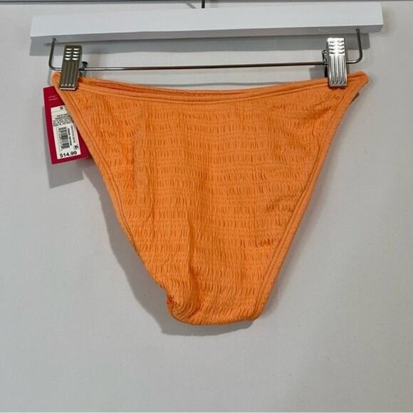 Xhilaration Women’s High Leg Scoop Waist Bikini Bottom Orange NWT Swimsuit Beach - Picture 7 of 8